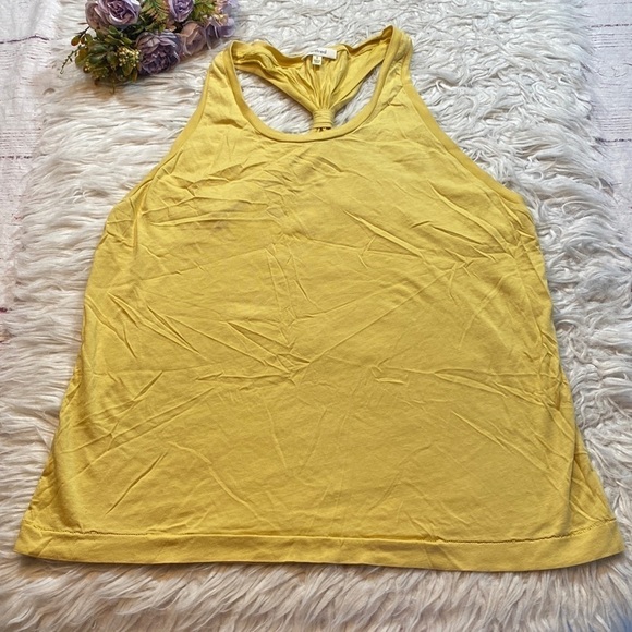 Aritzia Wilfred Mustard Yellow Racerback Tank Top sz S - Picture 1 of 11